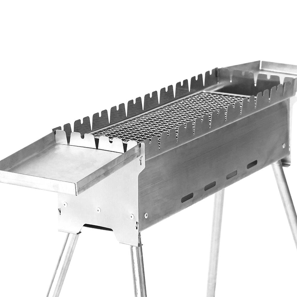 Prostokątny, regularny grill ze stali nierdzewnej