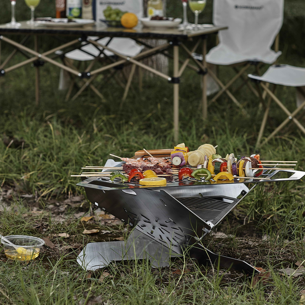 Przenośny, składany grill do grillowania na świeżym powietrzu