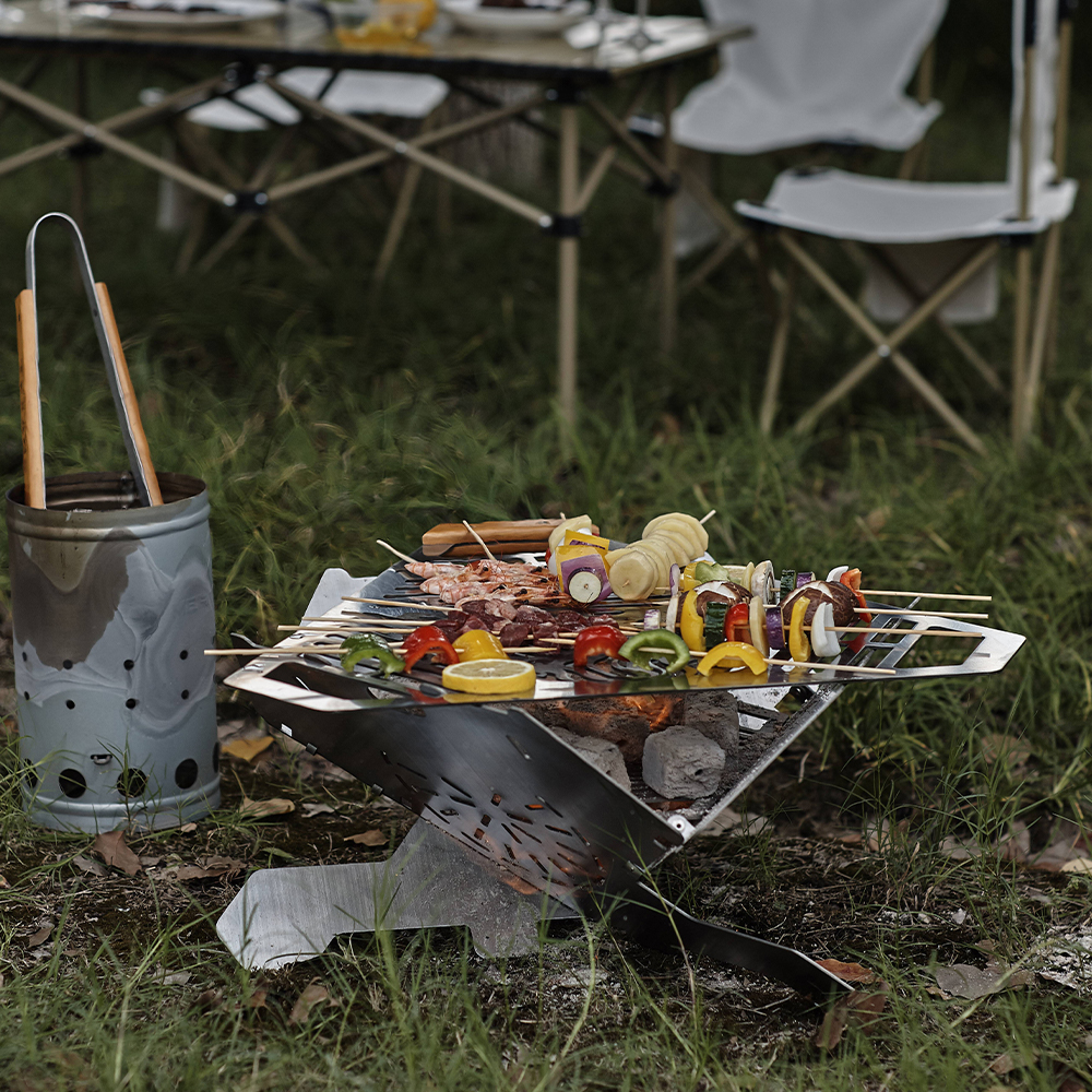Przenośny, składany grill do grillowania na świeżym powietrzu